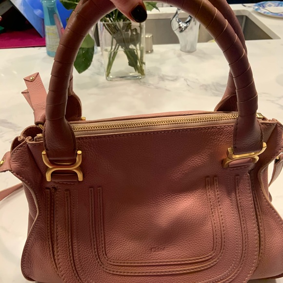 Chloe Pink Marcie Medium Satchel Crossbody Bag - Picture 2 of 7